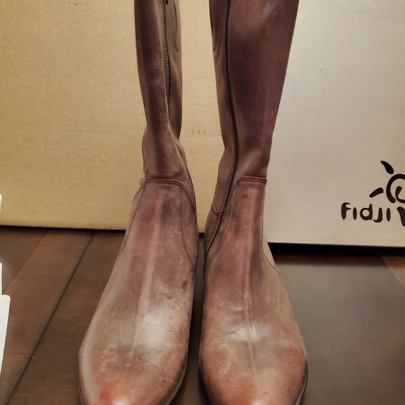 SOLD: fidji g547 Leather chocolate boot - Picture 4 of 10